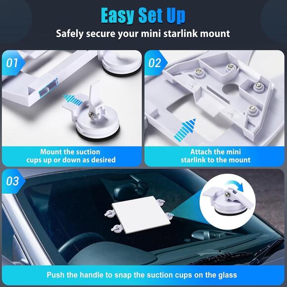 Gadfish Starlink Mini Car Sun Roof Mount, Starlink Mini Mounting 4 Suction Cup - Picture 11 of 11